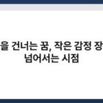 개울을 건너는 꿈, 작은 감정 장벽을 넘어서는 시점 3