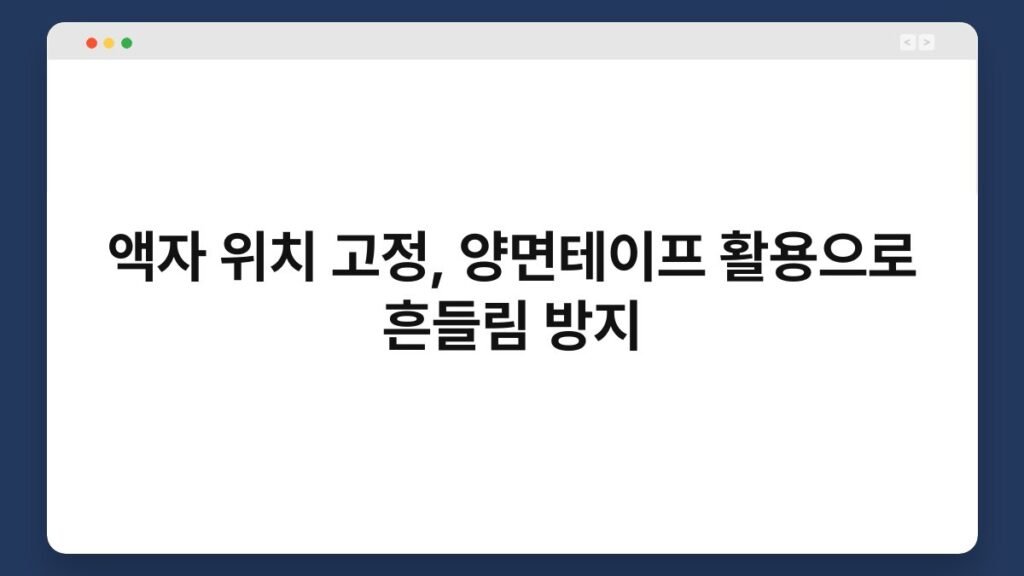 액자 위치 고정, 양면테이프 활용으로 흔들림 방지 2