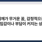 어깨가 무거운 꿈, 감정적으로 책임감이나 부담이 커지는 상태 5