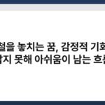 전철을 놓치는 꿈, 감정적 기회를 잡지 못해 아쉬움이 남는 흐름 3