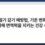 환절기 감기 예방법, 기온 변화에 대비해 면역력을 지키는 건강 수칙 6